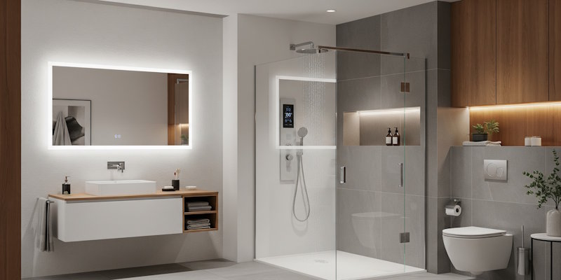 Illustration of a digital shower